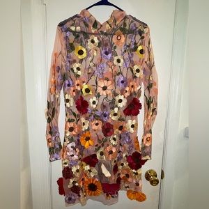 Floral Mesh Mini Dress